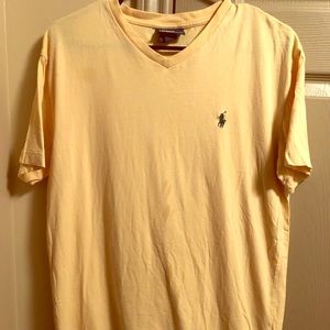 Polo Ralph Lauren V Neck T-Shirt in Yellow